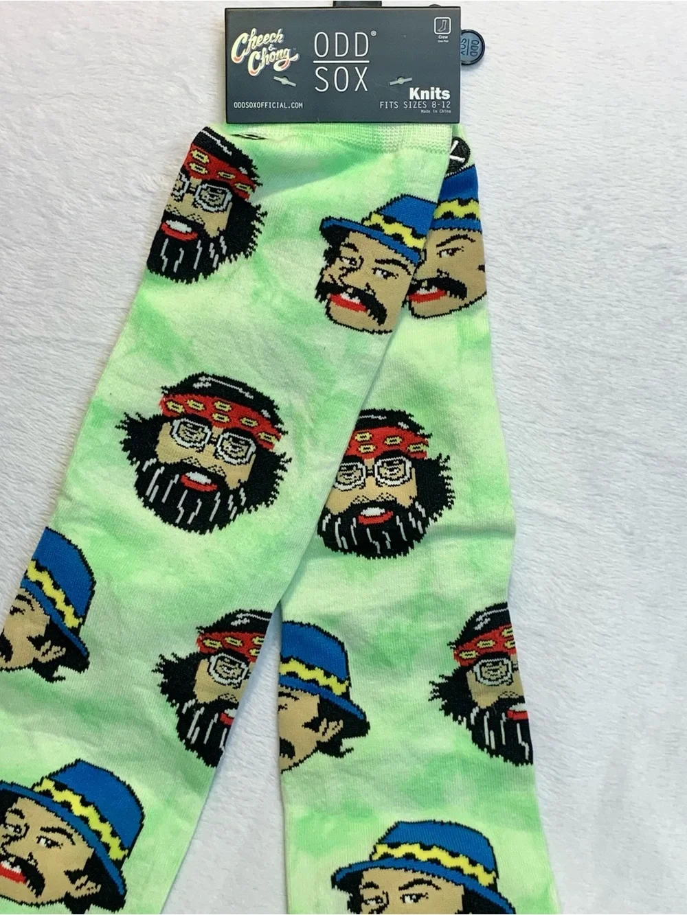 Odd Sox Cheech and Chong Socks Printed Socks Green Sizes 8-12 NEW